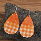 Boho Orange Plaid Earrings