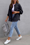 Plain Raw Trim Button Up Denim Jacket Boutique Wholesale