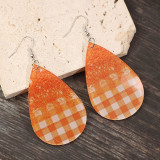 Boho Orange Plaid Earrings