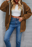 Zipper Hooded Plain Sweatshirt Coat
