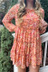 Printed Floral Long Sleeve Frill Tiered Mini Dress