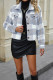 Plaid Button Pockets Fleece Shacket