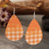 Boho Orange Plaid Earrings