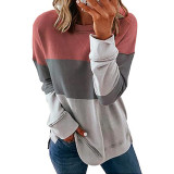 Color Block Print Long Sleeves Top