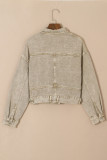 Flaxen Rivet Studded Pocketed Denim Jacket