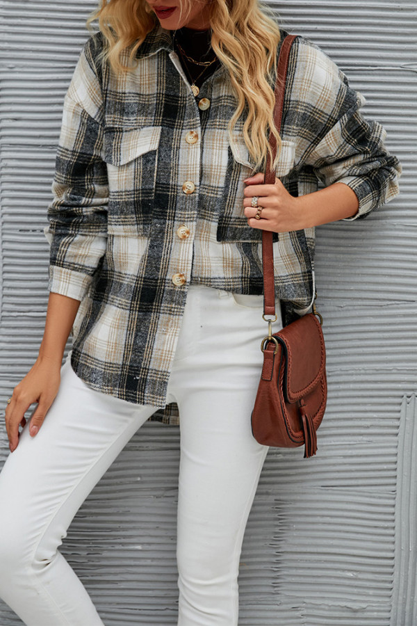 Vintage Button Up Plaid Jacket