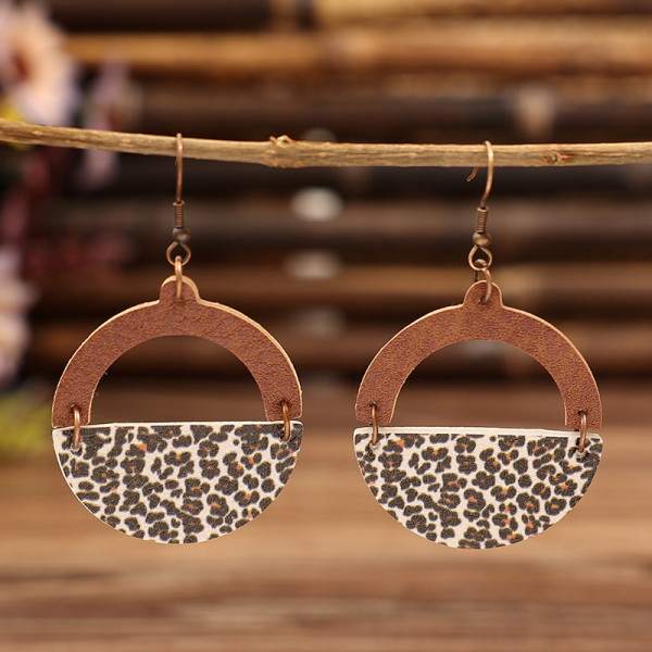 Cow Leopard Leather Earrings
