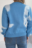 V Neck Contrast Color Knit Sweater