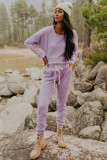 Waffle Knit Pullover and Jogger Pants Set