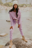 Waffle Knit Pullover and Jogger Pants Set