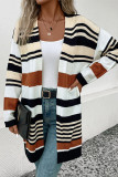 Stripes Colorblock Knitting Cardigan