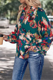 V Neck Abstrack Print Top