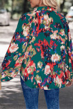 V Neck Abstrack Print Top