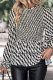 Abstrack Stripes Flare Sleeves Blouse
