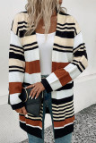 Stripes Colorblock Knitting Cardigan