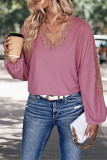 Lace Crochet Lantern Sleeves Blouse