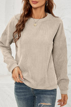 Plain Corduroy Pullover Top