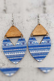 Christmas Print Wooded Earrings MOQ 5pcs