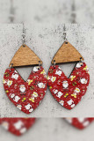 Christmas Print Wooded Earrings MOQ 5pcs