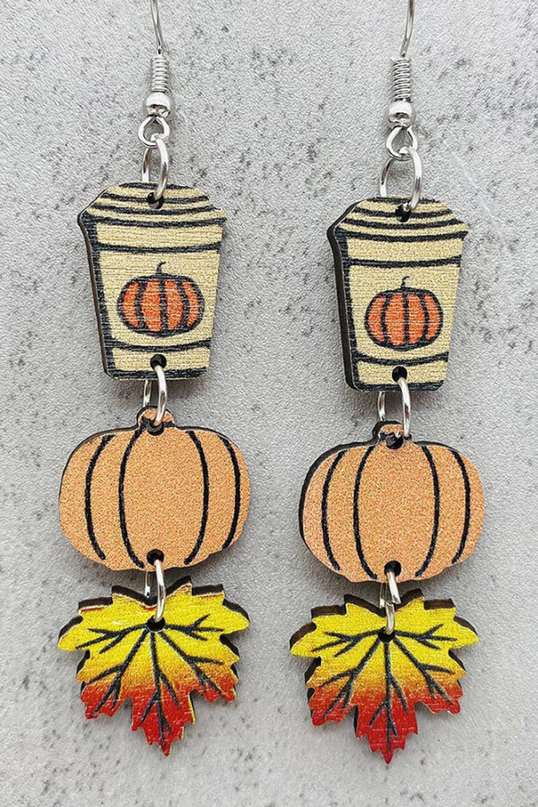 Thanksgiving Pumpkin Maple Earrings