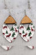 Christmas Print Wooded Earrings MOQ 5pcs