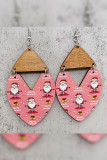 Christmas Print Wooded Earrings MOQ 5pcs