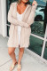 Apricot Open Front Hooded Long Cardigan with Slits