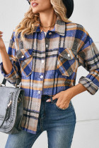 Plaid Wool Button Up Shacket Boutique Wholesale