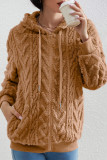 Cable Knit Hooded Zipper Cardigan
