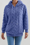 Cable Knit Hooded Zipper Cardigan