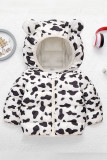 Kids Hooded Zipper Cartoon Quilted Coat