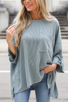 Ribbed Knitting Oversize Loose Top