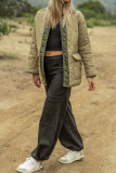 Colorblock Patchwork Quilted Coat