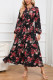 Floral Print Puff Sleeves Maxi Dress