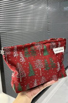 Christmas Pattern Zipper Cosmetic Hand Bag MOQ 3pcs