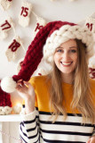Cable Knitting Christmas Hat