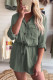 Pickle Green Roll up Sleeve Flap Pockets Drawstring Playsuit
