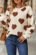 Heart Print Sherpa Pullover Top