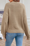 Crochet Flower Pendant Open Knit Cardigan
