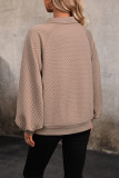 Brown Turn Down Collar Button Sweatshirt