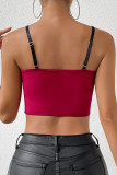 Chain Color Block Cami Crop Bustier