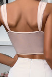 Embroidery Lace Cami Crop Bustier