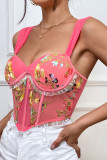 Embroidery Lace Cami Crop Bustier