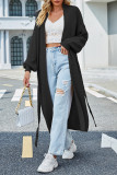 Plain Open Knit Long Length Sweater