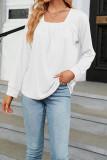 Plain Square Neck Long Sleeves Top