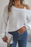 One SHoulder Buckle Knitting Sweater