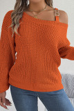 One SHoulder Buckle Knitting Sweater