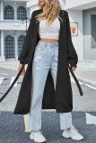 Plain Open Knit Long Length Sweater