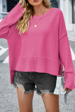 Plain Slope Shoulder Oversize Knit Sweater