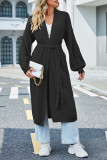 Plain Open Knit Long Length Sweater